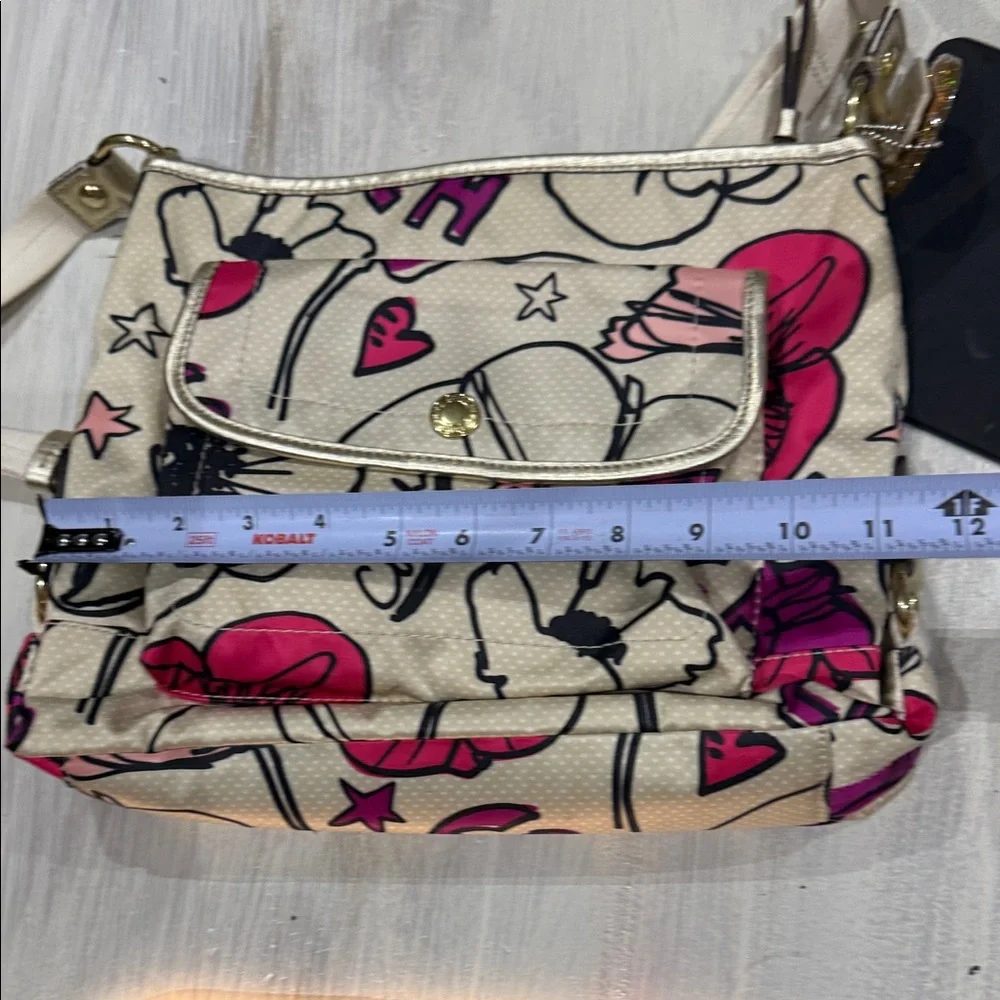 Coach Poppy Beige and Pink Floral Graphic Shoulder Bag